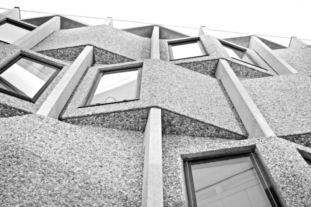 Brutalist architecture window details