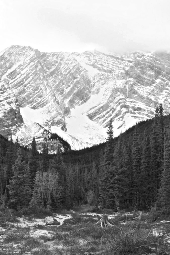 mountain landscape with snow