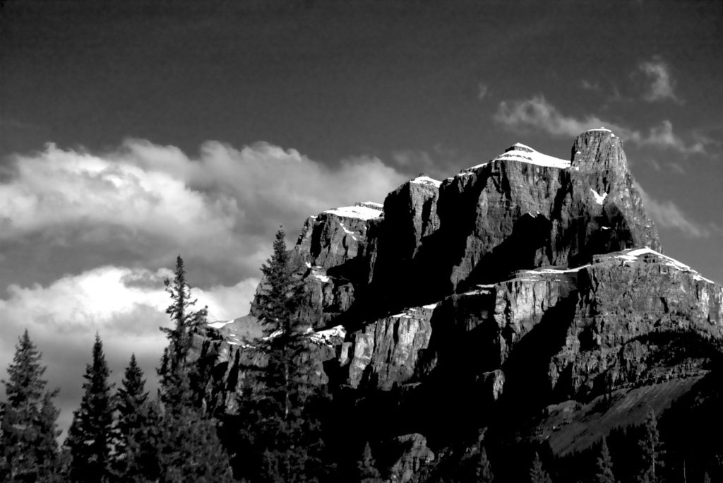 Castle mountain with snow