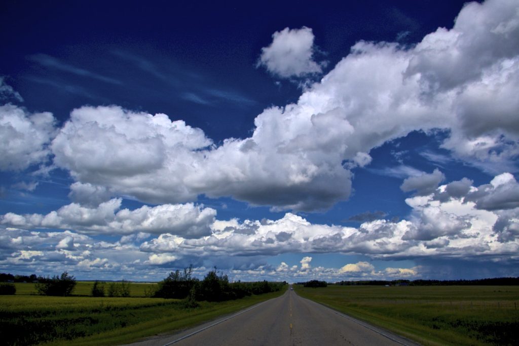 landscape clouds and blue sky